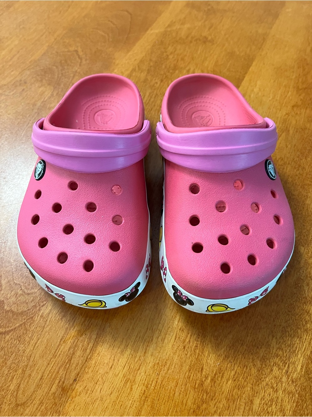 Disney Minnie Mouse CROCS Kids Pink Clog Sandals with Character Band